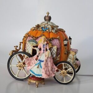 Fitz & Floyd Cinderella Musical Carriage Figurine Pumpkin Coach Swan Lake w/ Box